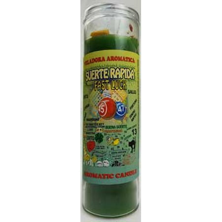 Gel Candle Embeds - Fast Luck Suerte Rapida Aromatic Jar Candle Essential Oils Embedded Tokens to Aid Prayer Raise Your Vibrations Connect With Spirit World