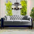thumbnail image 4 of Modern Grey Velvet 3-seater Combination Sofa W834S00064 (220×80×75cm, Sturdy & Comfortable), 4 of 15