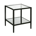 thumbnail image 3 of Evelyn&Zoe Hera 20" Wide Square Side Table with Glass Shelf, Satin Nickel, 3 of 8
