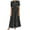 Black, variant on Plus Size Short Sleeve Denim Dresses for Women V Neck Button Down Front Maxi Dress with Pockets Tiered Loose Comfy Birthday Gifts for Women