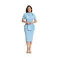 thumbnail image 3 of YUSHO Women Fashion Peplum Bodycon Short Sleeve Bow Club Ruffle Pencil Party Dress, 3 of 6