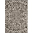 thumbnail image 2 of SAFAVIEH Courtyard Josiah Floral Medallion Indoor/Outdoor Area Rug, Light Grey/Black, 4' x 5'7", 2 of 7