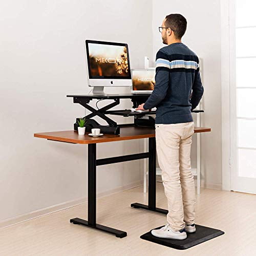 Height Adjustable Standing Desk Converter 36 Black Ergonomic Desktop Workstation Riser Fits Dual Monitors Dws22 02 Com Ergonomic Desktop Workstation Riser, Ergonomic Standing Desk Computer Workstation