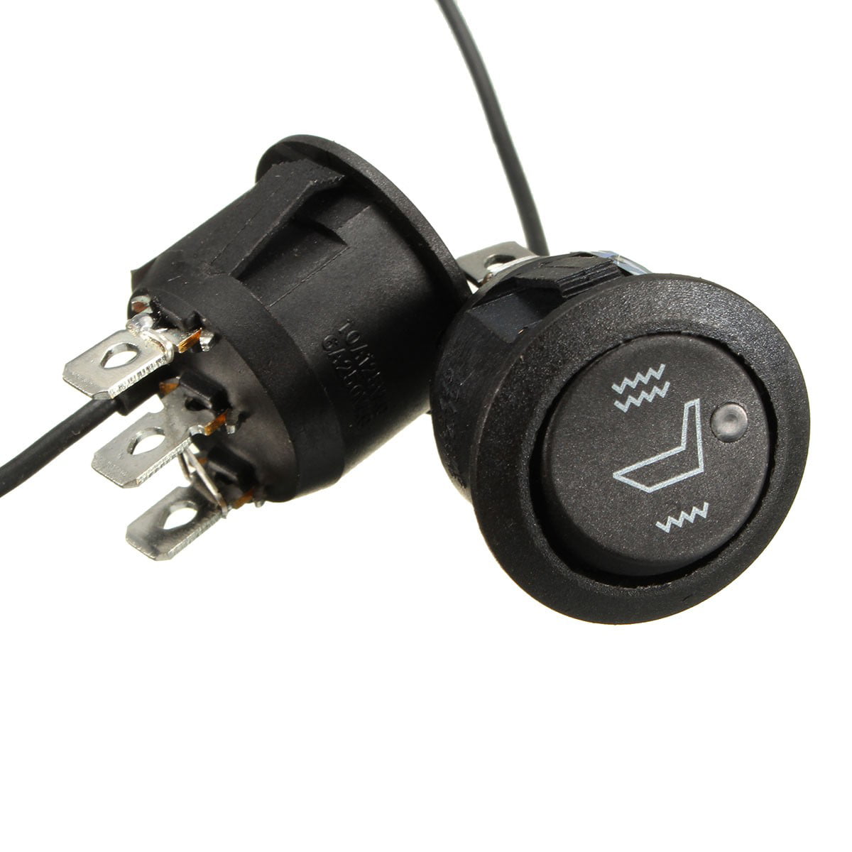 Keenso Seat Heater Switch Universal 3 Pin Round Heated Rocker Hi Low Off Control 2x