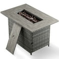 thumbnail image 4 of POCASSY 6PCS Outdoor Furniture Set with Fire Pit Table - All Weather Gray Wicker Outdoor Sectional Sofa with Club Chair and 41" Propane Firepit Table for Deck, Porch, Garden - Gray, 4 of 13
