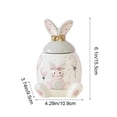 thumbnail image 3 of Ceramic Easter Bunny Shaped Storage Jar Decorative Creativeness Holiday Jar For Home Decor Gifts Multicolor 6.1X3.94X3.74 Inch, 3 of 8