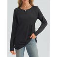thumbnail image 3 of Long Sleeve Shirts for Women Fall Outfit Fashion Casual T Shirt Round Neck Basic Loose Tunic Tops, 3 of 6