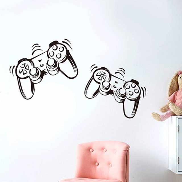 Gamer Gamepad Wallpaper para niños Dormitorio Arte de la pared Murales Calcomanías adhesivas