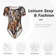 thumbnail image 4 of Rateoe various dog breeds Printed Women Rash Guard Short Sleeve,Tummy control Swimsuit Surfing Swimsuit Bathing Suit Short-sleeved Onesie UPF 50+-Medium, 4 of 7