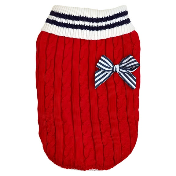 TELOLY 1Pcs Dog Sweater,Polyester Boy Dog Clothes,Girl Dog Clothes,Red,Xl