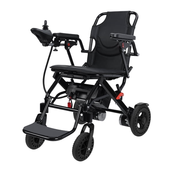 SHUO Y Electric Wheelchair with Large Footrest, Lightweight Foldable Motorized Wheelchair, 12-Mile Range 500W Motor Portable Elderly Wheelchair