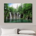 thumbnail image 3 of HFDF Canvas Prt Wall Art Green Forest Waterfall Croatia Park Nature Wilderness Photography Modern Art Rustic Scenic Colorful Multicolor for Livg Room, Bedroom, Office - 24x20inch Framed, 3 of 5