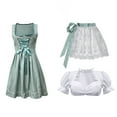 thumbnail image 5 of Wyobmus Women German Dirndl Dress Oktoberfest Clothes Bavarian Lace Up Corset Dress Sleeveless Square Neck Midi Dress B-Green, 5 of 8