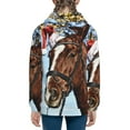 thumbnail image 6 of Naloa Christmas Horse Teenage Zipper Hoodie, Long Sleeve Zip Up Hoodies Casual Jackets Tops for 7-12 Years-Small, 6 of 6