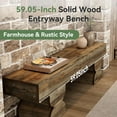 thumbnail image 6 of Tribesigns 59-Inch Entryway Bench, Solid Wood Shoe Bench, Farmhouse End of Bed Stool for Entryway, Living Room, Antique Gray Brown, 6 of 7