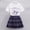 WHITE, variant on Kawaii Kuromi Short Sleeves Skirt Suit Preppy Style T-shirt Pleated Skirt Fashion Trend Uniform