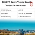 thumbnail image 3 of EKR Custom Fit Camry Car Seat Covers for Toyota Camry 2018 2019 2020 2021 2022 2023 2024 L,LE,SE,SE Nightshade(Not for Hybrid)-Seat Protector Waterproof Leather,Full Set(Burgundy), 3 of 8