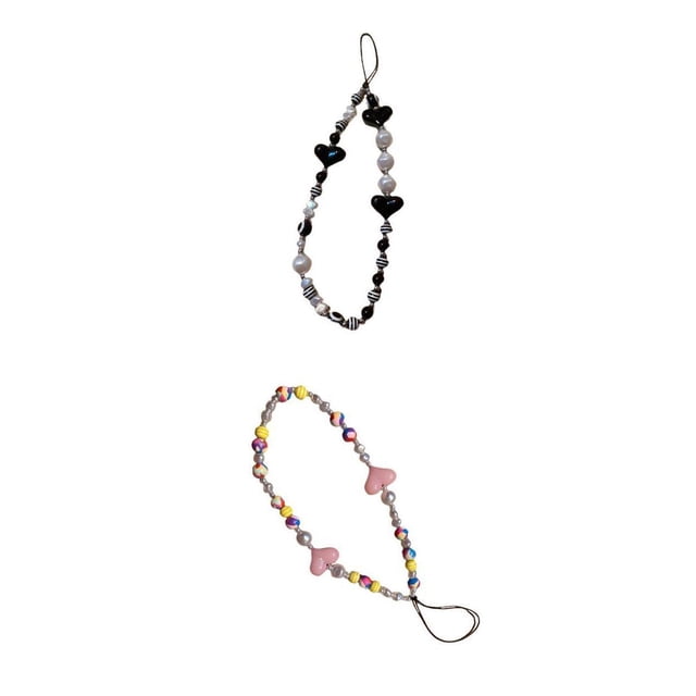 2 Abalorios para Teléfono con , , Arcilla, , Cordón para Teléfono, Soporte de Agarre de Cadena Jinwen Cordón de teléfono con cuentas