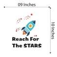 thumbnail image 4 of Reach for the Stars Quote Lettering Wall DecorWall Decal Decoration Reach for the Stars Adventurous Space Cartoon Rocket Decorating Ideas for Boy's Bedroom Size: 9 In(W) x 10 In(H), 4 of 5