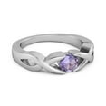 thumbnail image 2 of 925 Sterling Silver 3.00 Mm Round Amethyst Stackable Women Wedding Ring, 2 of 3
