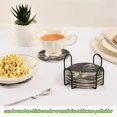 thumbnail image 5 of Yayeee 6 PCS Drink Coasters with Holder Set Woven Absorbent Round Tabletop Hot Pad, Space Earth, 5 of 7