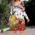 thumbnail image 2 of Las Vegas Casino Gambler Long Sleeve Sexy Dresses For Women Ladies Vintage Elegant Party Dress Oversized V-neck Dress, 2 of 7