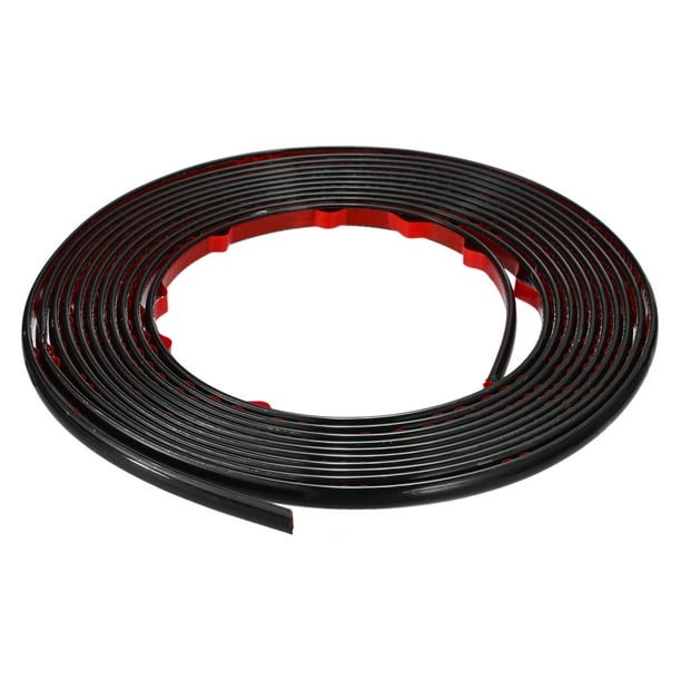 Flexible Moldura Adorno Auto Adhesivo, 16.4 Pies x 0.31 Pulgadas Pelar y Pegar Metálico Espejo Marco, PVC Metal Moldura Adorno para Hogar Decoración (Negro)