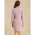 thumbnail image 4 of DARING DIVA Women's 2 Pieces Business Suit Collared Button Down Work Set L Grey Pink, 4 of 6