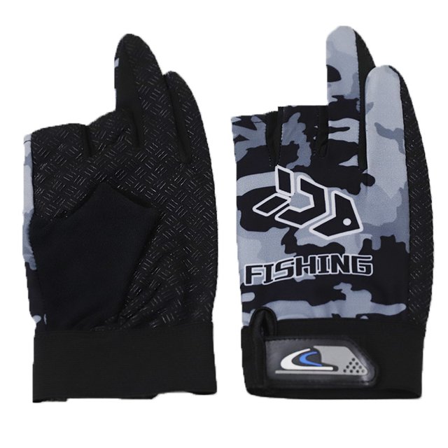 Guantes de pesca con estampado de rocío, tres dedos, primavera, guantes de pesca para hombre, guantes para montar en bicicleta, verano