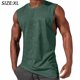 thumbnail image 2 of Camisetas sin mangas para hombre, cuello redondo, lisas, holgadas, camisetas deportivas para entrenamiento, camisetas sin mangas para correr, color verde, 2 of 5