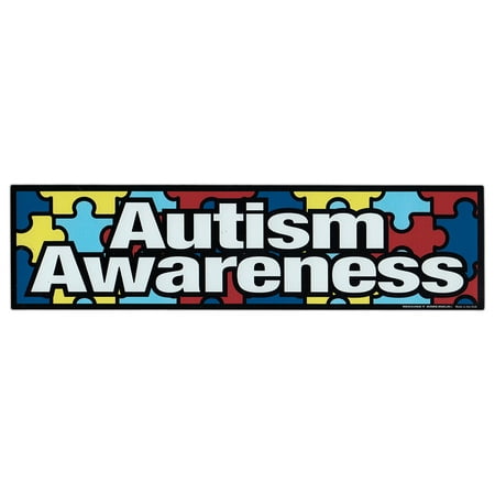 Magnetic Bumper Sticker - Autism Awareness (Puzzle Pieces, Autistic) - Strip Magnet - 10.75