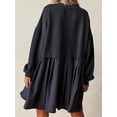 thumbnail image 2 of xiaxaixu Surdimensionné Sweat-Shirt Robe Patchwork Manches Longues Col Rond Mini Robe Pull Tops, 2 of 6