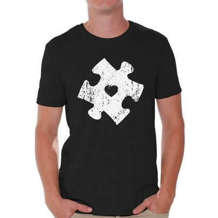 Awkward Styles Men's Puzzle Graphic T-shirt Tops for Autism Awareness