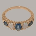 thumbnail image 5 of LBG British Made 9k Rose Gold Natural Sapphire & Opal Womens Band Ring - 33 size options - Size 8.5, 5 of 6