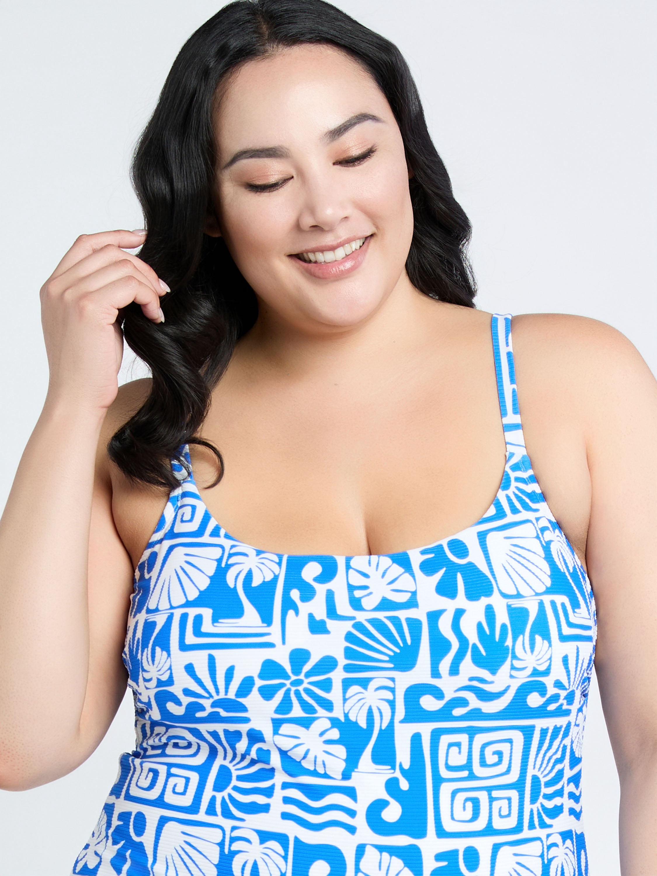 Time and Tru Women's and Women's Plus One Piece Swimsuit, Sizes XS-2X
