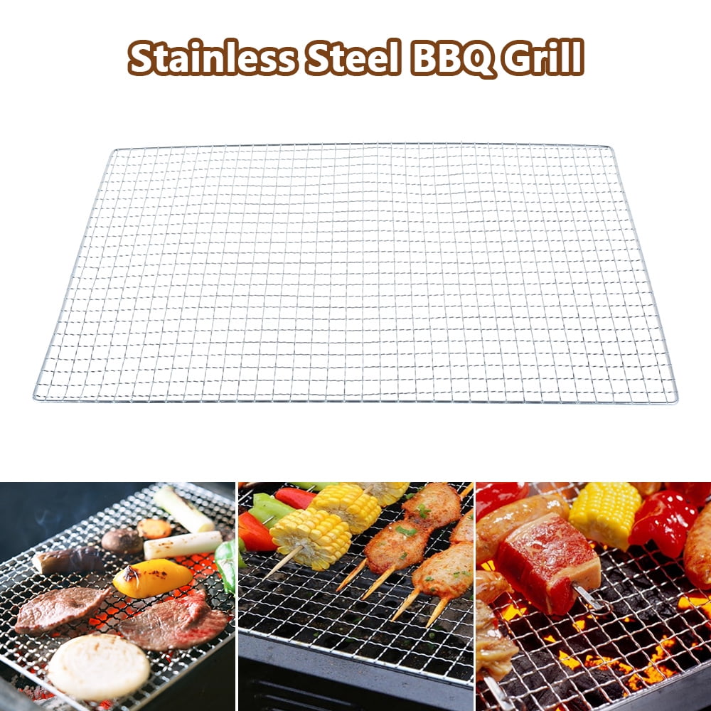 Stainless Steel BBQ Grill Mesh Mat Outdoor Camping Barbecue Mesh Net Square