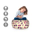 thumbnail image 2 of Dessert Storage Toy Bag Chair, Rhythmic Delicious Macarons French Cuisine Cakes Pattern, Stuffed Animal Organizer Washable Bag, Small Size, Cream Pale Mauve, by Ambesonne, 2 of 3