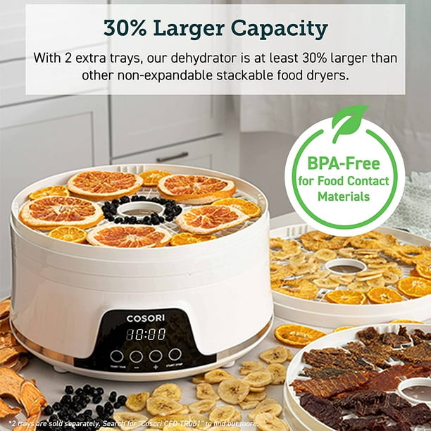 COSORI Food Dehydrator for Jerky ,5 Stackable BPA-Free ,350W,Dryer with 48H Timer 165°F Temperature Control Walmart.com