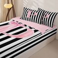 thumbnail image 3 of Manfei Personalized Monogrammed P Zipper Full Size Comforter Sets with Fitted Sheet and 2 Pillowcases,Chic Bow Knot Gifts Zipper Bedding Set,Pink Reversible,4-Piece, 3 of 7