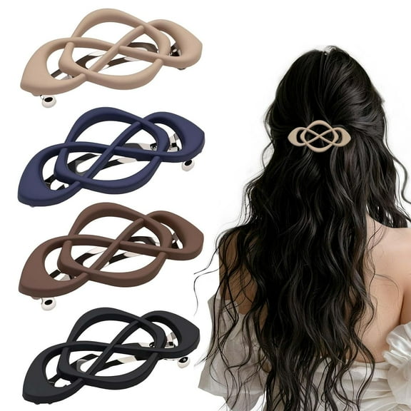 Vintage French Barrette Hair Clips, Hair Barrettes Hair Accessories for Women Girls, Elegant Retro Non Slip Clip with Classic Design Thick to Thin, Stylish Accessories Hair (Color Mixing A, 4PCS)