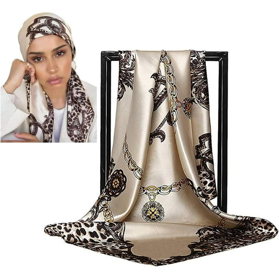 Silk Like Scarf Neck Scarves Women’s Large Square Satin Hair Scarf 35 x 35 inches