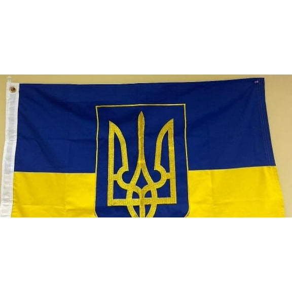 Ukraine Trident Government Flag Sewn Cotton Canvas Bunting 2x3 Feet