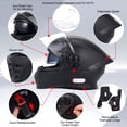 thumbnail image 3 of XiongXiong Full Face Motorcycle Helmets, DOT Approved Dual Visor Motorbike Helmet for Adults Men Women, for ATV, Dirt Bike, Snowmobile, Matte Black, L, 3 of 13