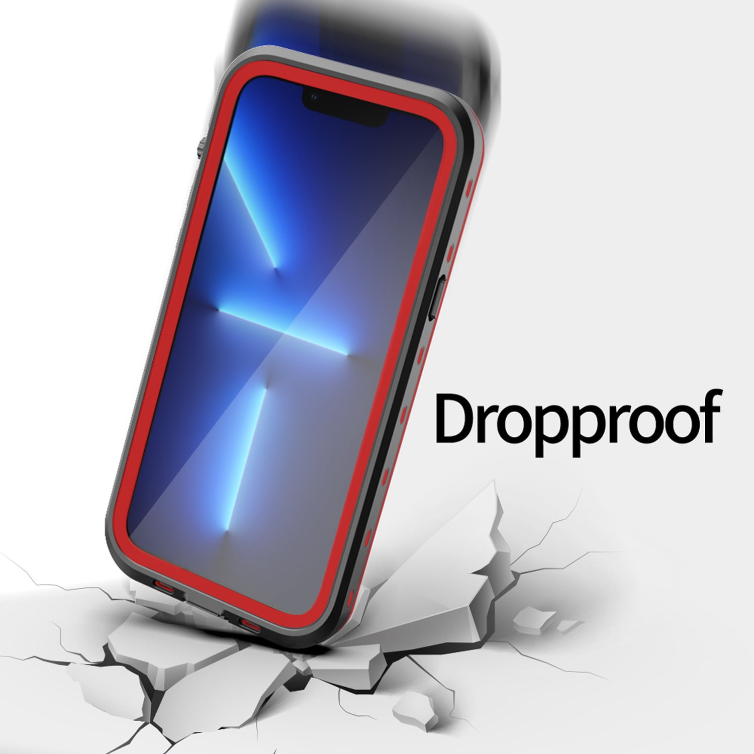 Allytech iPhone 14 Plus Case Waterproof, Magsafe Wireless Charging Full Body Protection Dust Proof Waterproof Build-in Screen Protector Daily Use Phone Case Cover for Apple iPhone 14 Plus- Red