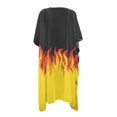 thumbnail image 2 of HELLHERO High Quality Fabrics Long Kimono Swimsuit Cover Up for Vacation Breathable Free Size Bathing Suit Cover Up Flame Design, 2 of 6