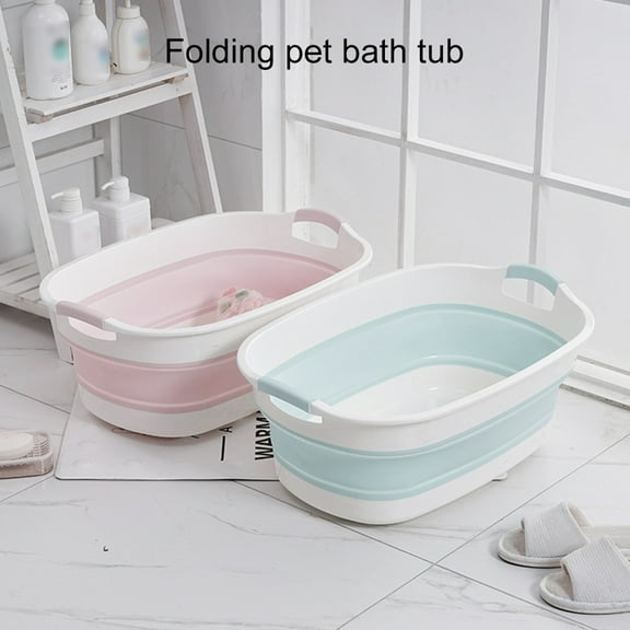 21 in Pet Dog Bathtub Foldable Baby Wash Bathtub Folding Basin Collapsible Laundry Basket Storage Container Organizer