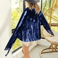 thumbnail image 5 of Women's Disco Sequins Fringe Jacket Fashionable Casual Country Western Style Outerwear Trendy Party Wear, 5 of 7