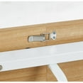 thumbnail image 6 of GZXS 55-70 Inch Expandable Dining Table, Modern Industrial Space-Saving Kitchen Table with Metal Legs & MDF Top, for Dining Room or Living Room (Oak+White), 6 of 7