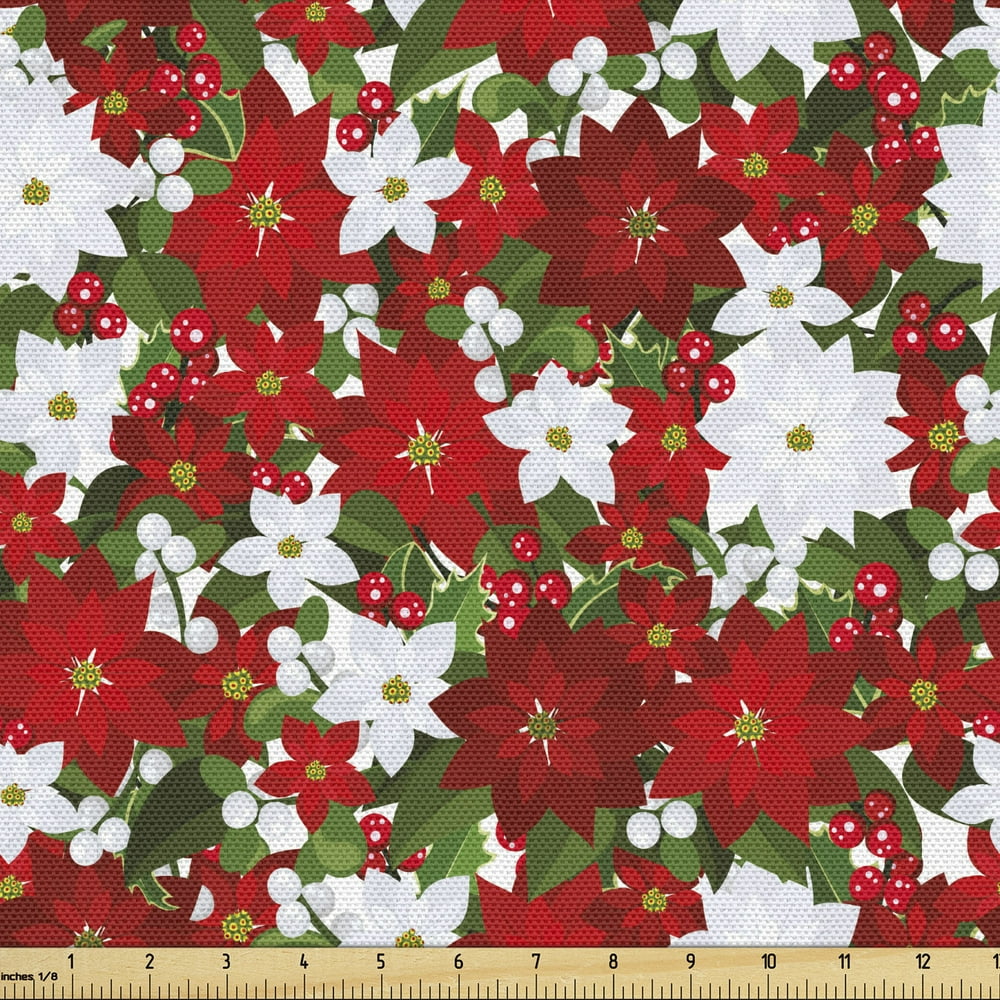 Christmas Print Upholstery Fabric by the Yard Decorative Fabric for DIY