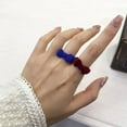 thumbnail image 5 of GKNET 1Pc Temperament Flocking Klein Blue Burgundy Bow Adjustable Open Ring For Wo WY4-Red-, 5 of 8